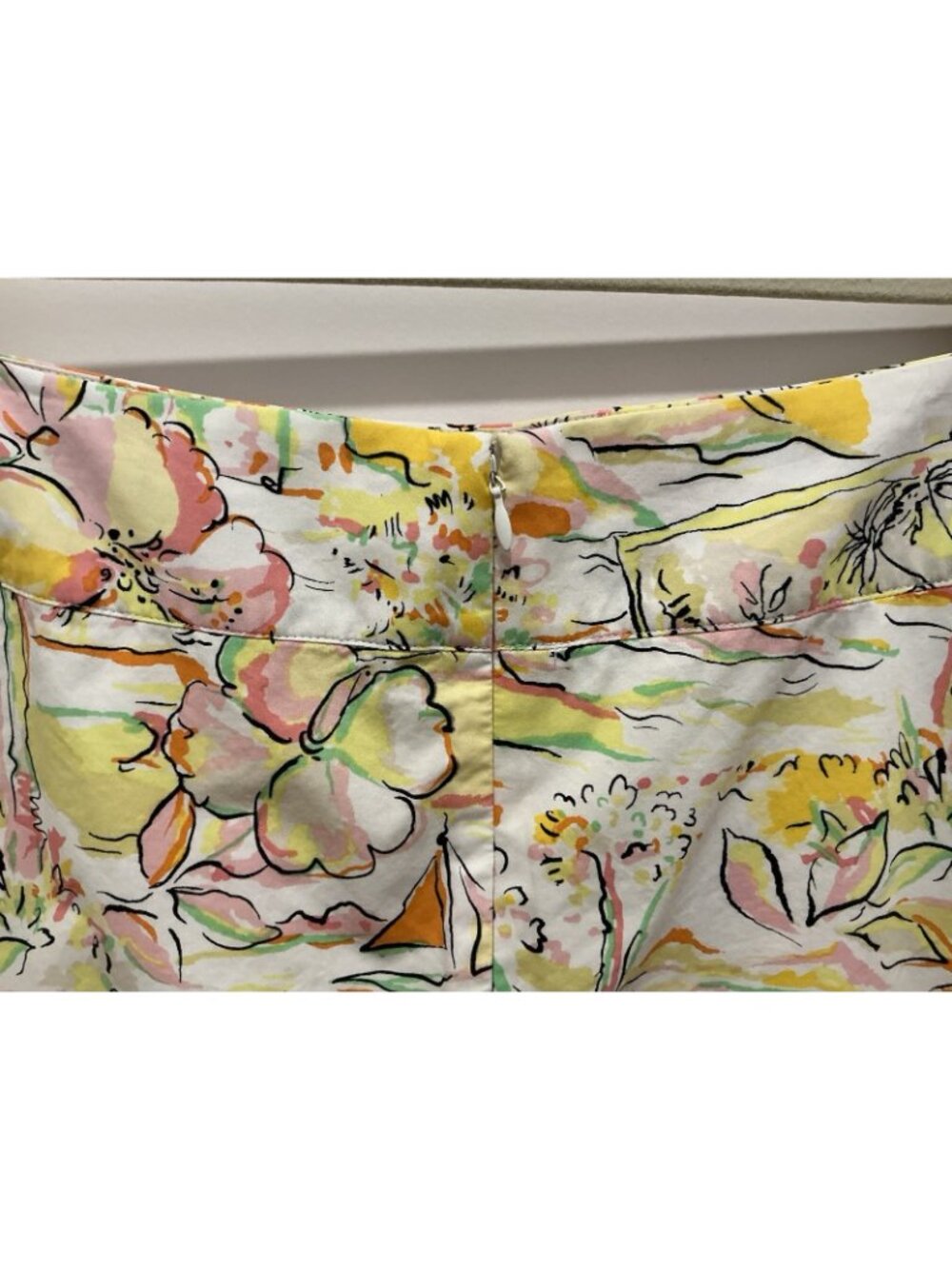 Express Skirt Size 6 Hawaiian Print White Yellow Pink Green A Line - Picture 6 of 9